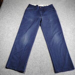 Ben Davis 898 Navy Blue Work Pants Mens 33x29 Straight Leg Twill Made in DR
